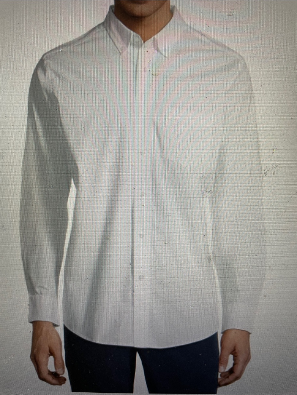 Men's George White Long Sleeve Stretch Poplin Shirt 16 34/35